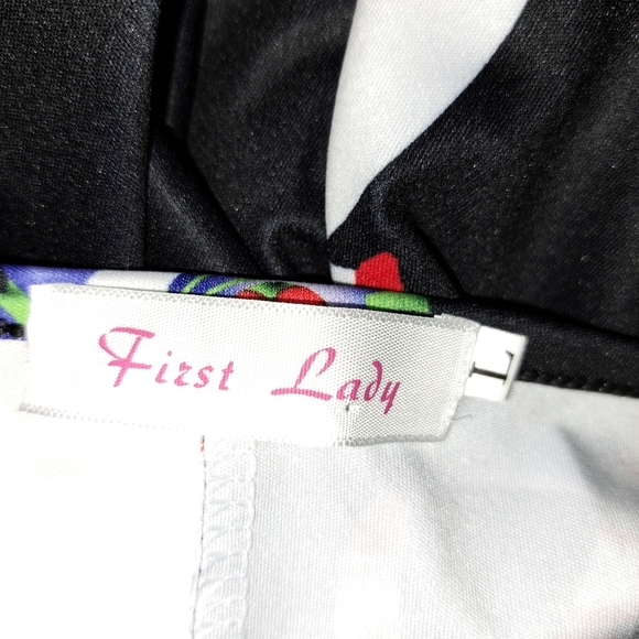 Festive Black Santa Print Dress - Picture 4 of 4